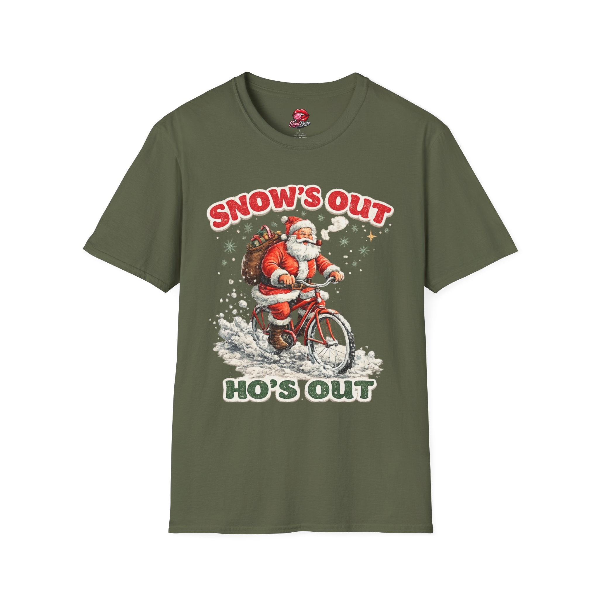 Snow's Out Santa Christmas Holiday Graphic Tee