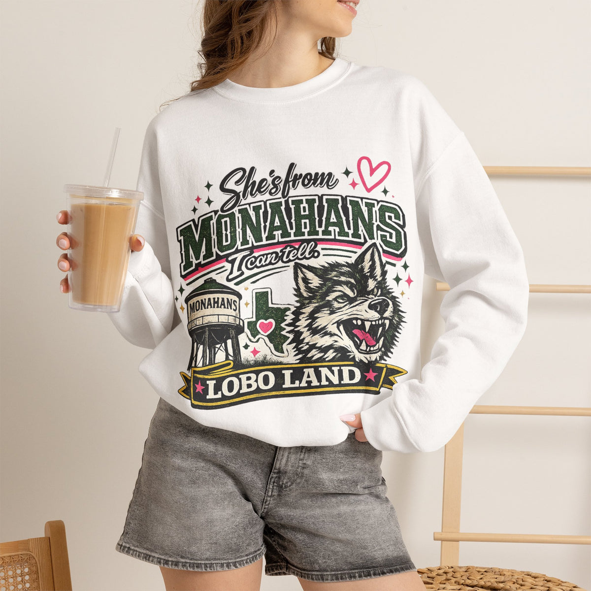 Monahans Lobo Land Vintage Worn Crewneck Sweatshirt