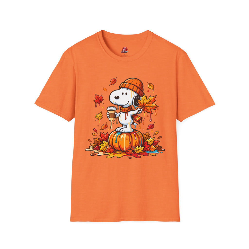 Fall Pumpkin, Leaves & Coffee snoopy T-Shirt