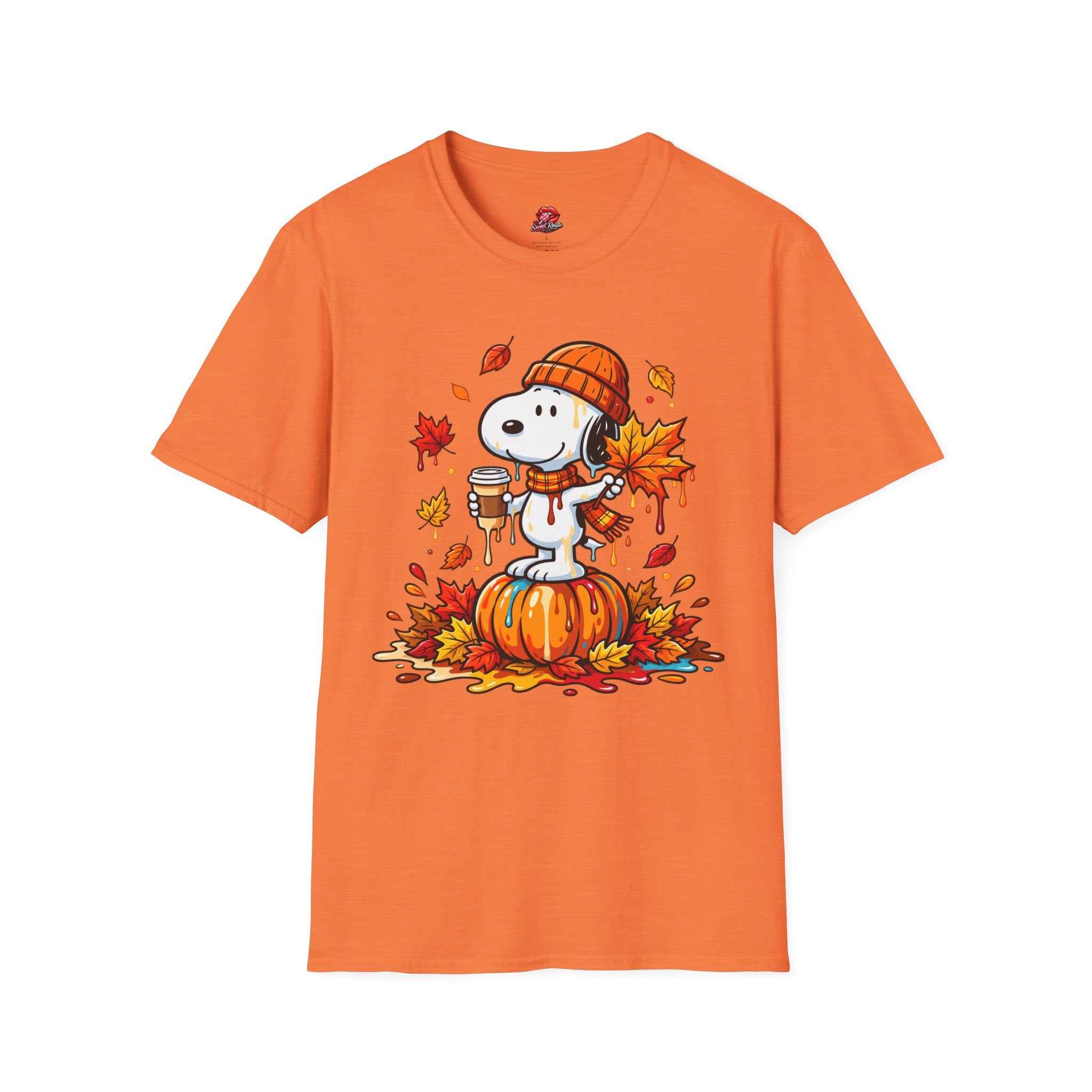 Fall Pumpkin, Leaves & Coffee snoopy T-Shirt