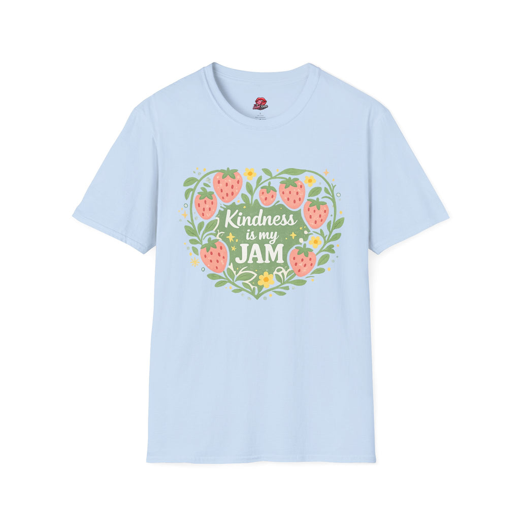 T-Shirt — "Kindness Is My Jam" Strawberry Graphic Tee