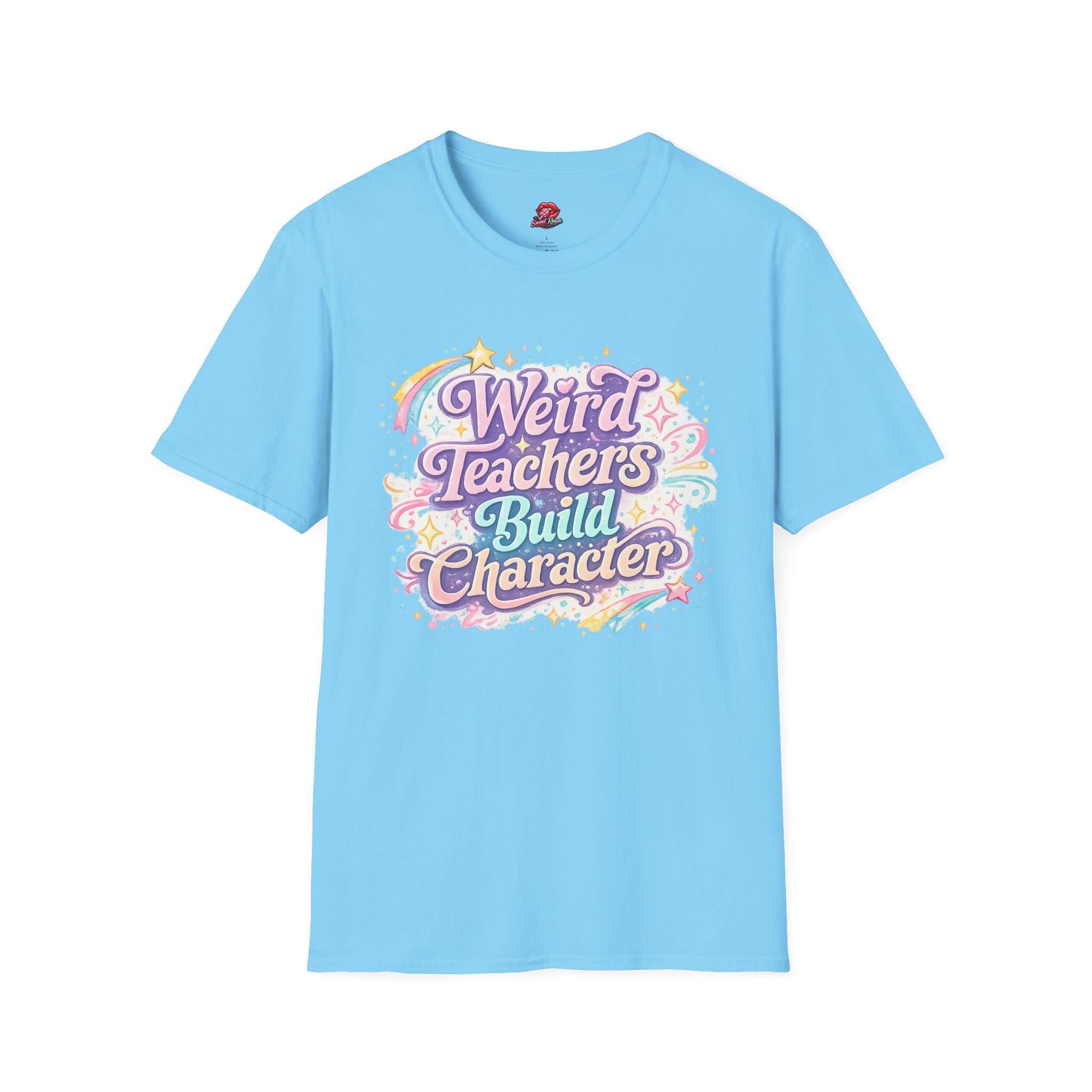 Weird Teachers Build Character T-Shirt | Funny Teacher Graphic Tee | Cute Retro Educator Shirt