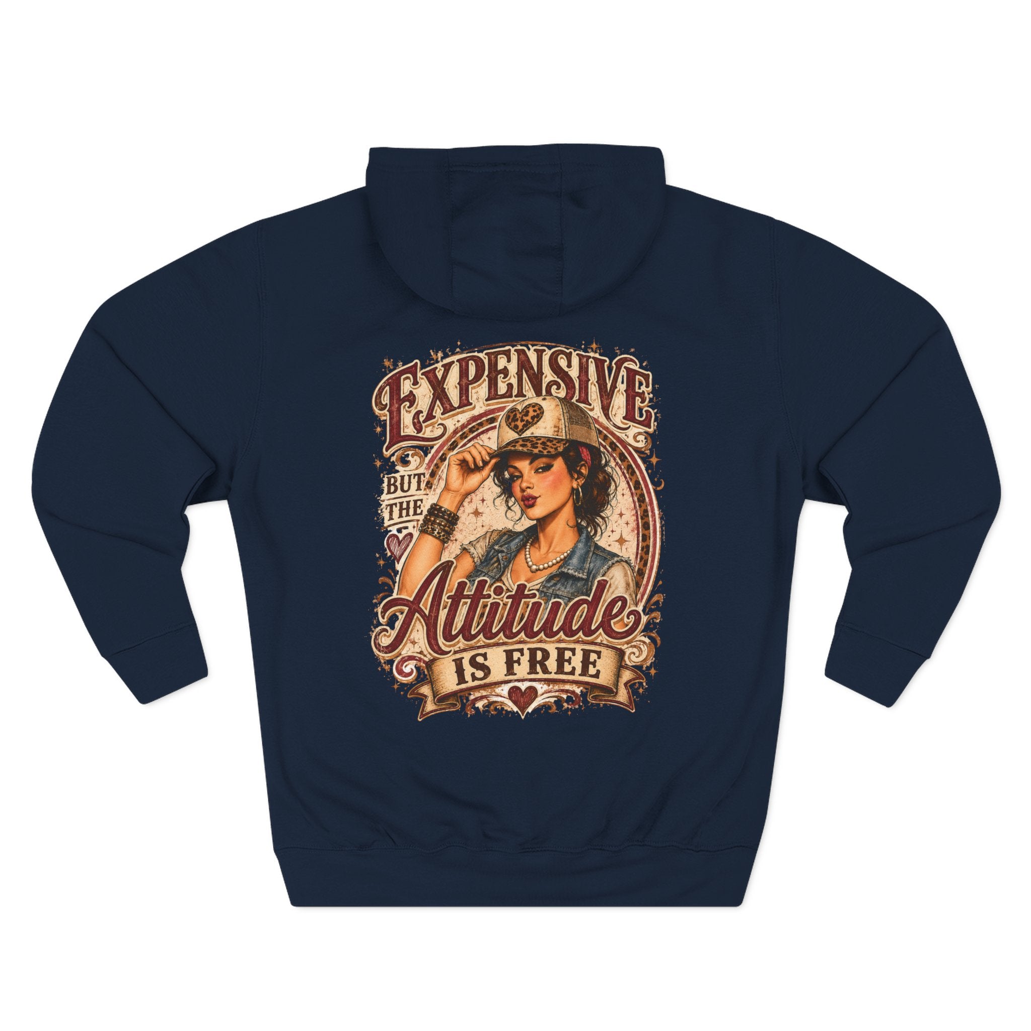 Attitude Is Free Vintage Cowgirl Hoodie