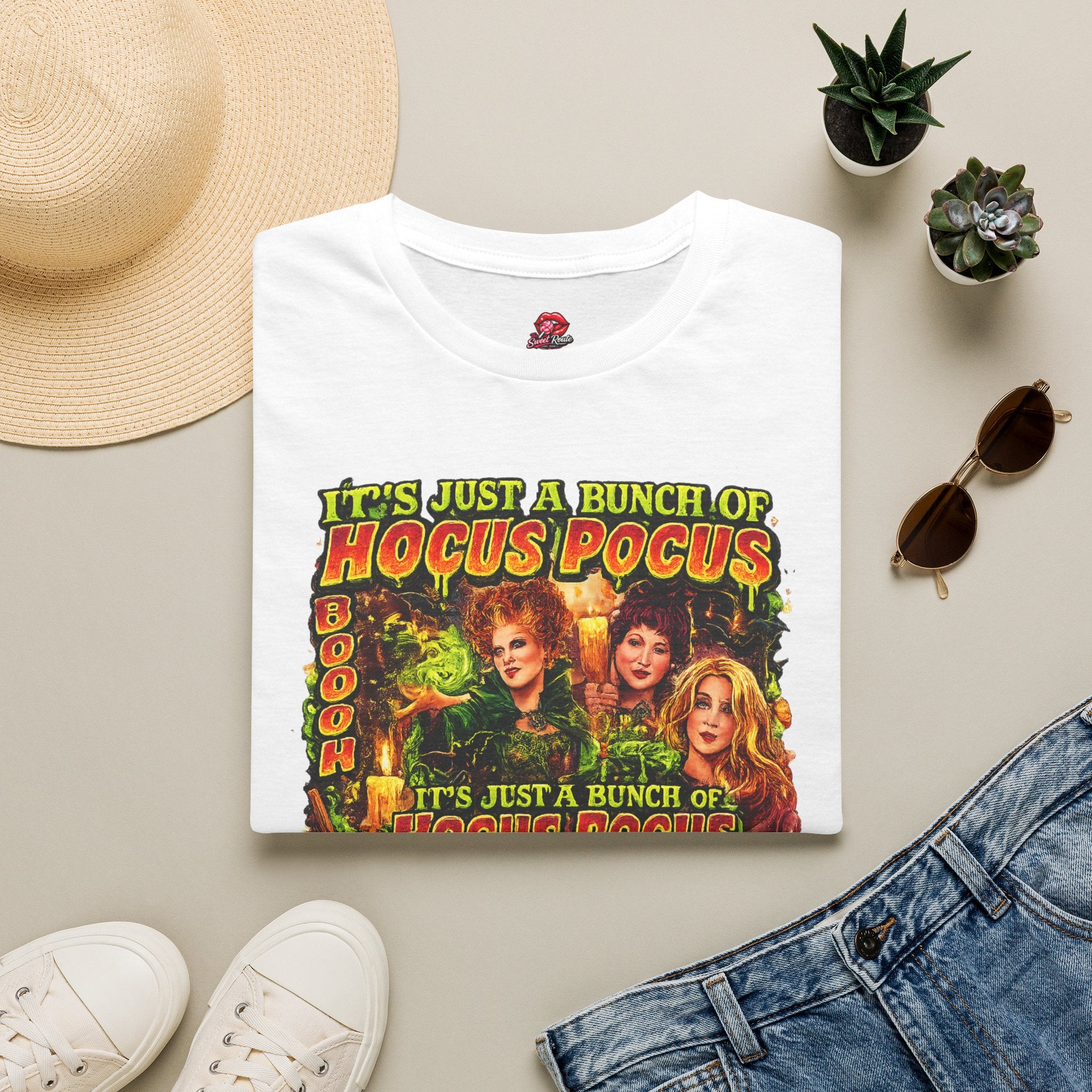 Hocus Pocus Movie Shirt | It’s Just a Bunch of Hocus Pocus Vintage Halloween Tee | Retro Sanderson Sisters Fall Graphic T-Shirt | Spooky Season Gift