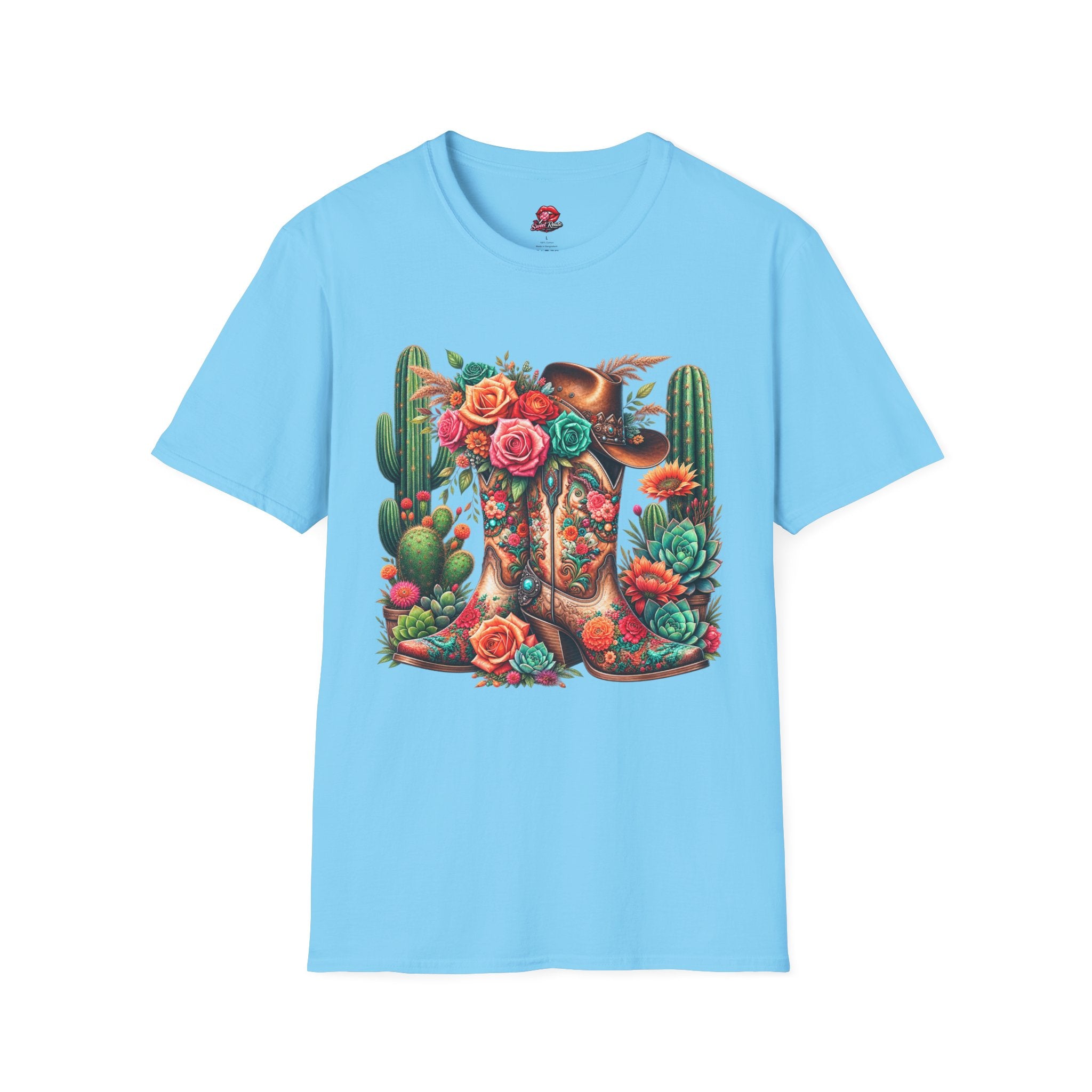 Floral Cactus Cowboy Boot T-Shirt