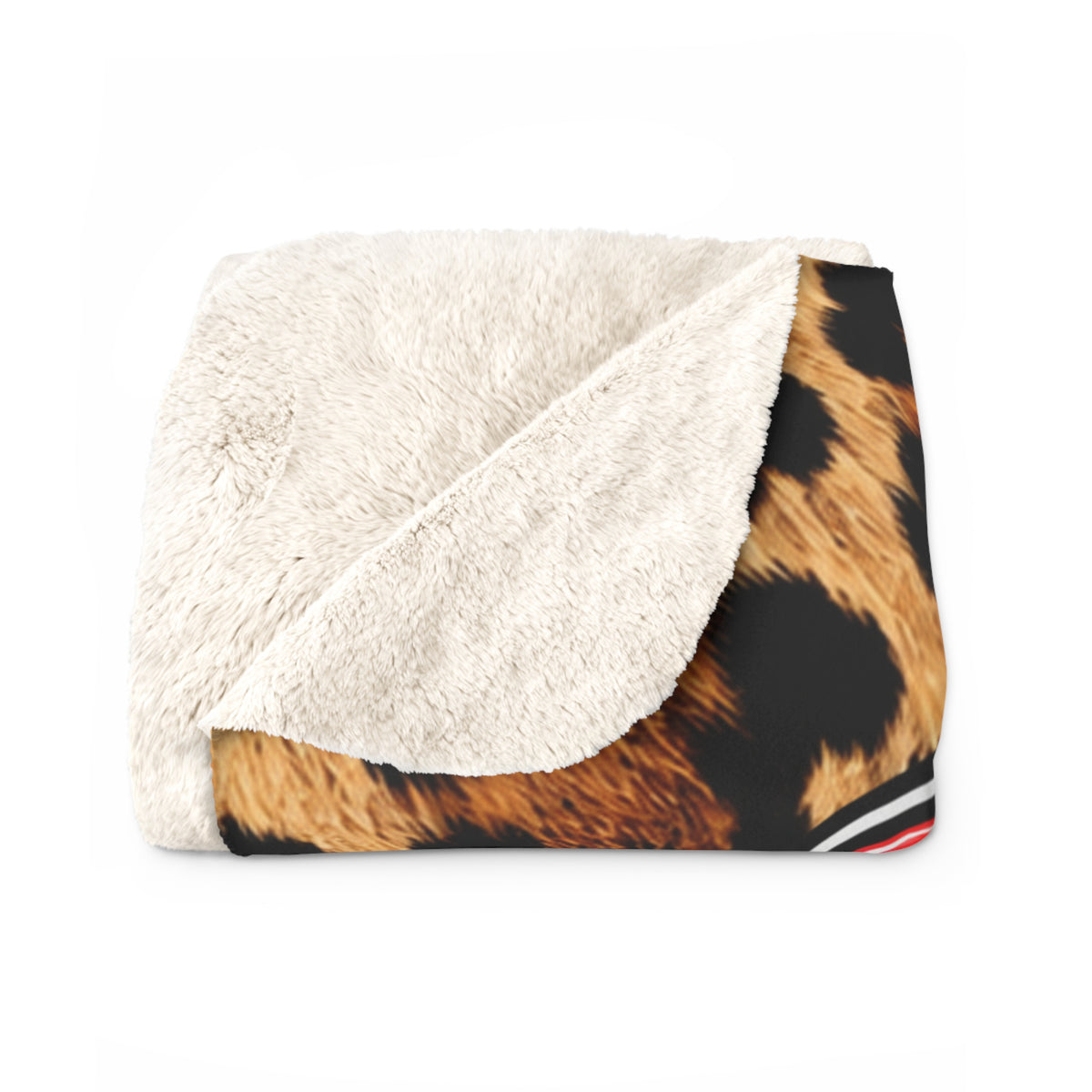 Coahoma Bulldogs Leopard Print Sherpa Fleece Blanket