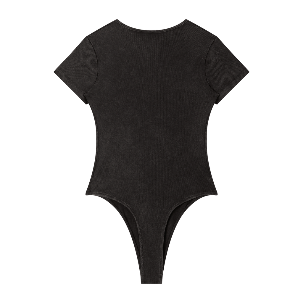 Sweet Route Women's Mineral Wash Crewneck Bodysuit