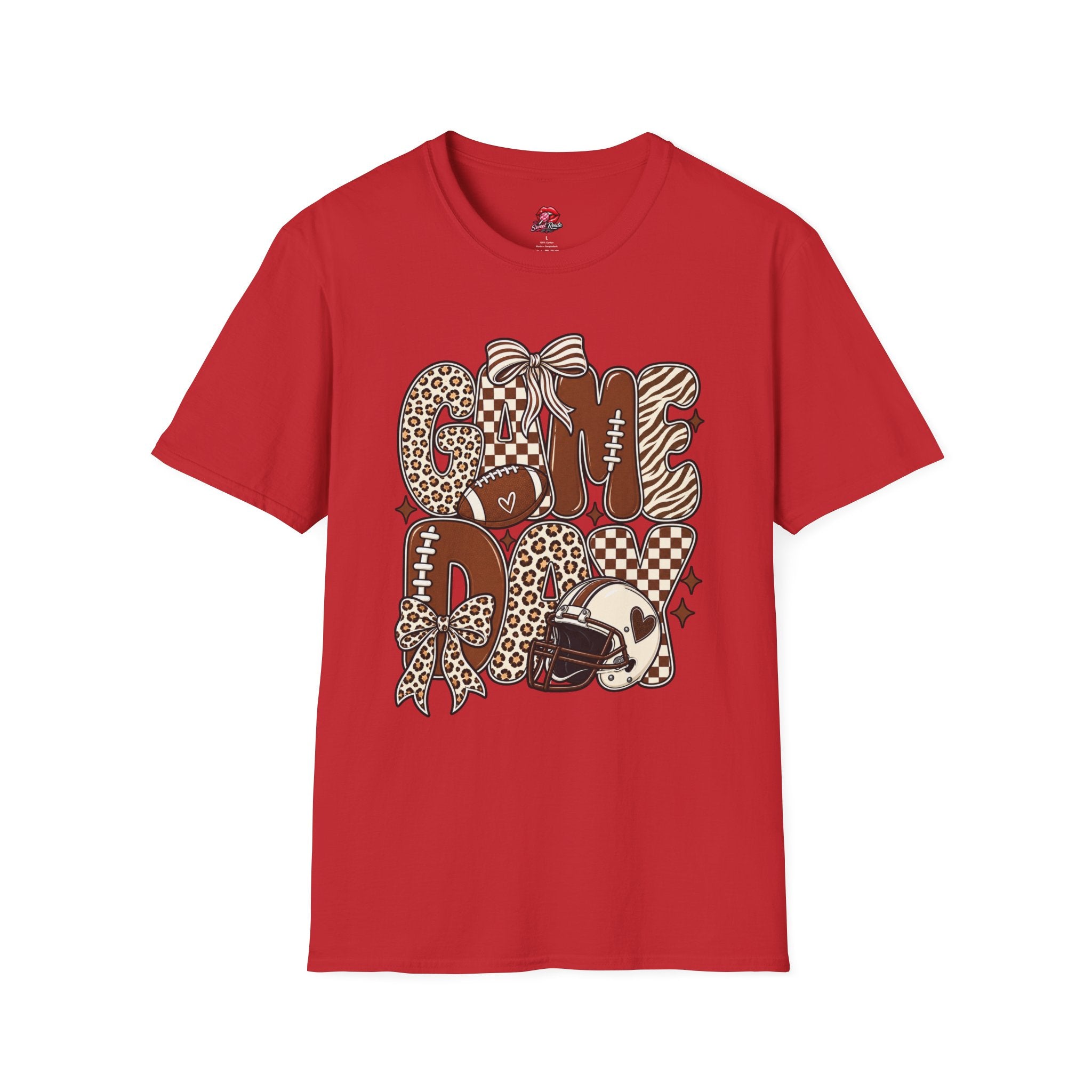 Leopard & Zebra Football Game Day Tee