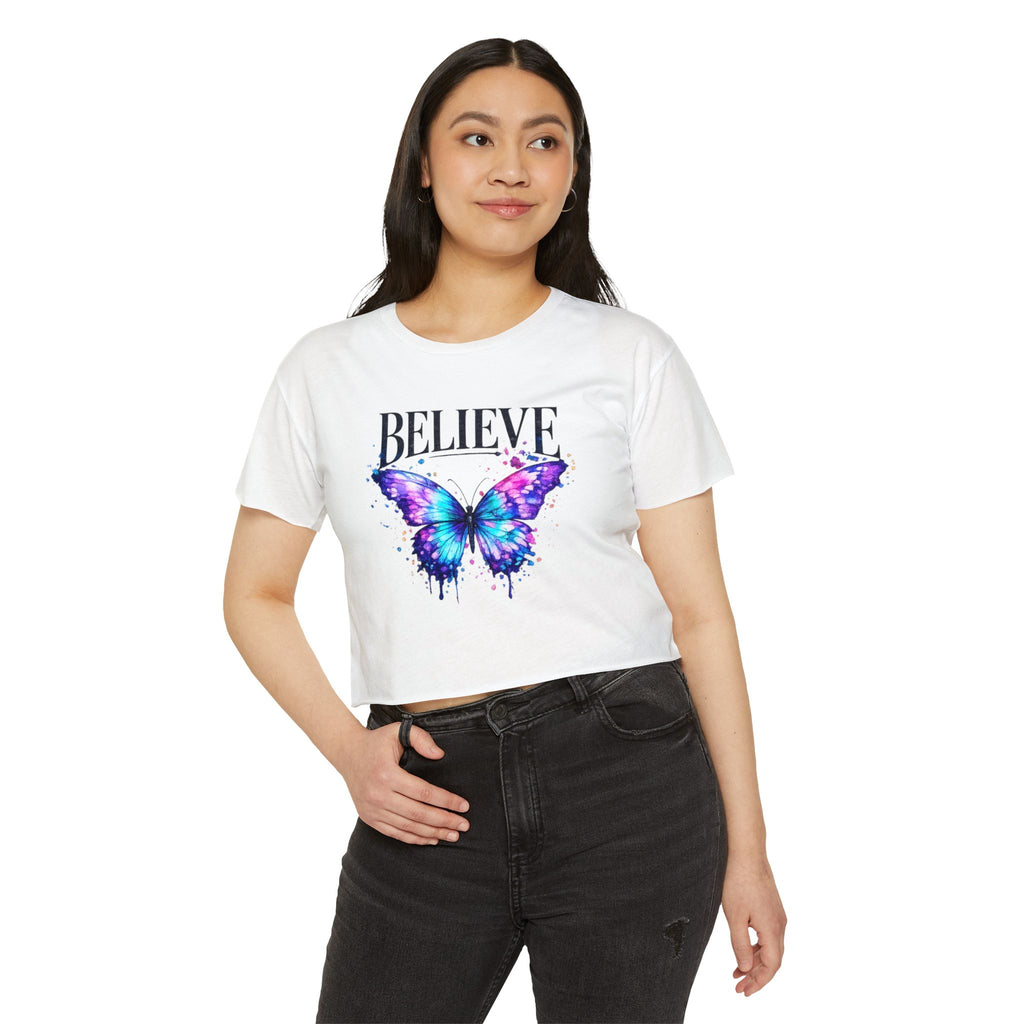 Believe Butterfly Crop Top