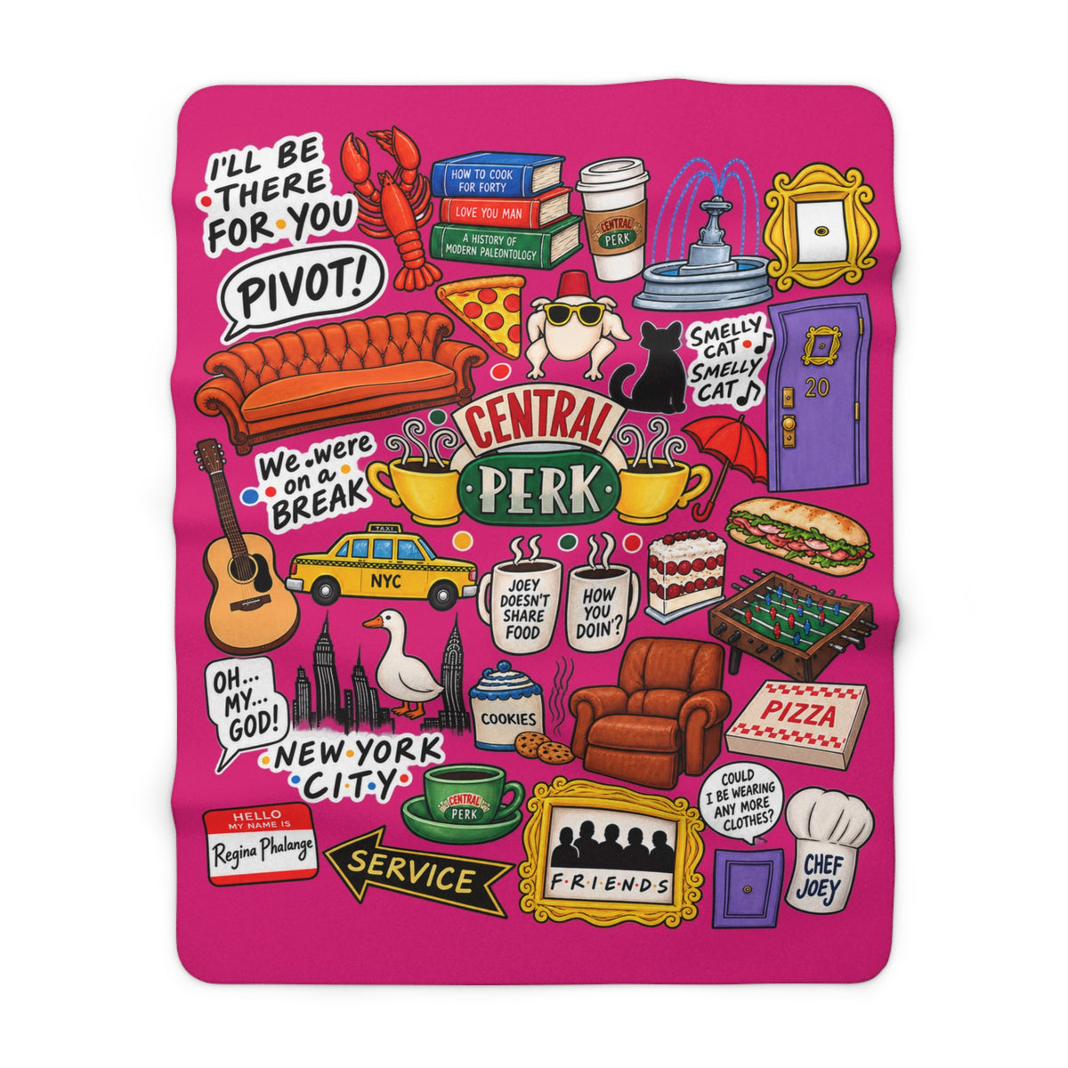 Central Perk Collage Sherpa Blanket