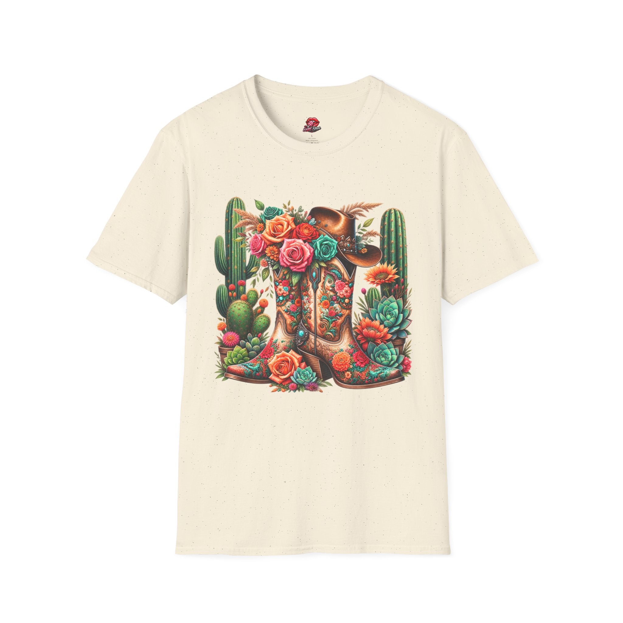 Floral Cactus Cowboy Boot T-Shirt
