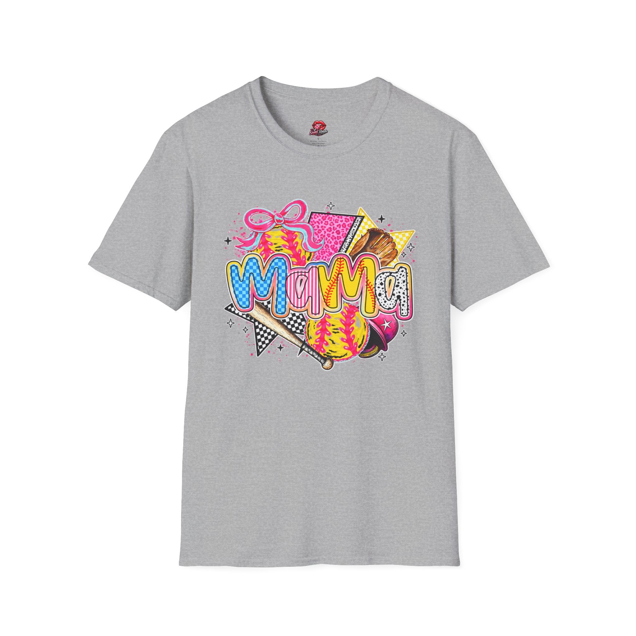 Mama Colorblock Softball Graphic T-Shirt