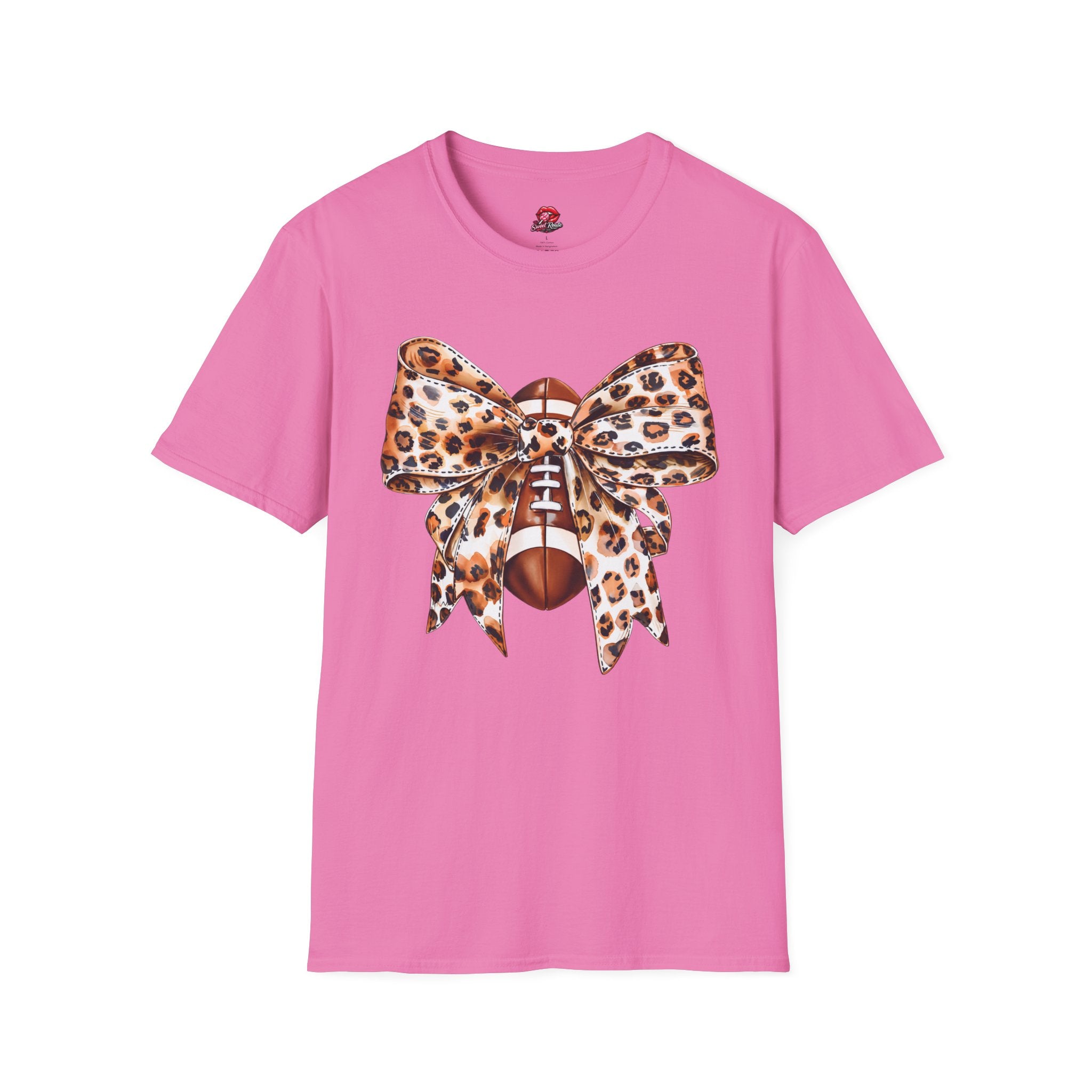Leopard Bow Football T-Shirt