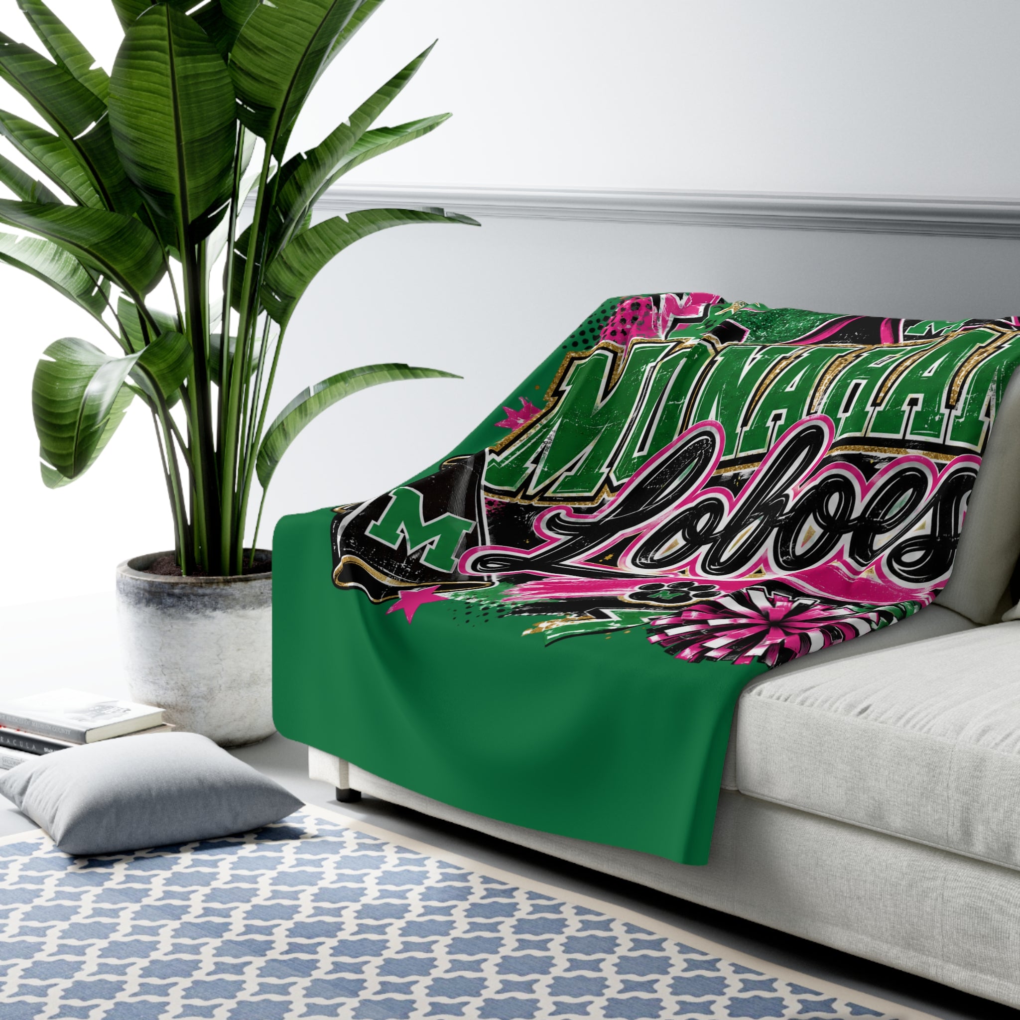 Monahans Loboes Cheer Sherpa Fleece Stadium Blanket