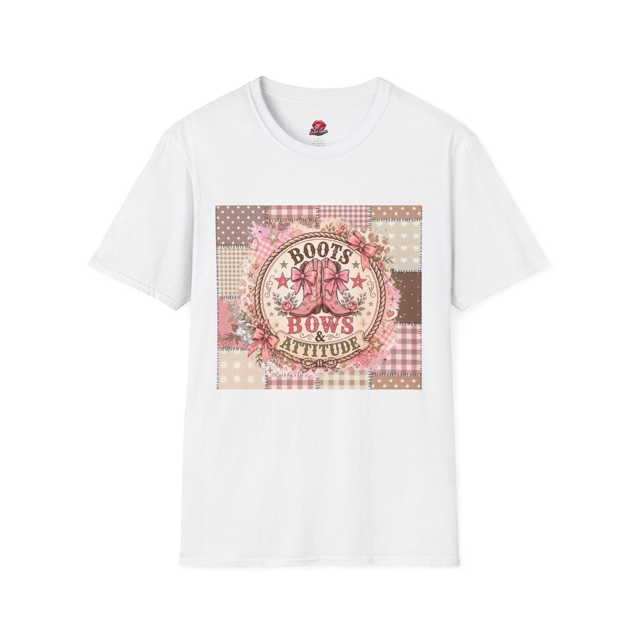 Boots Bows Attitude patchwork Tee