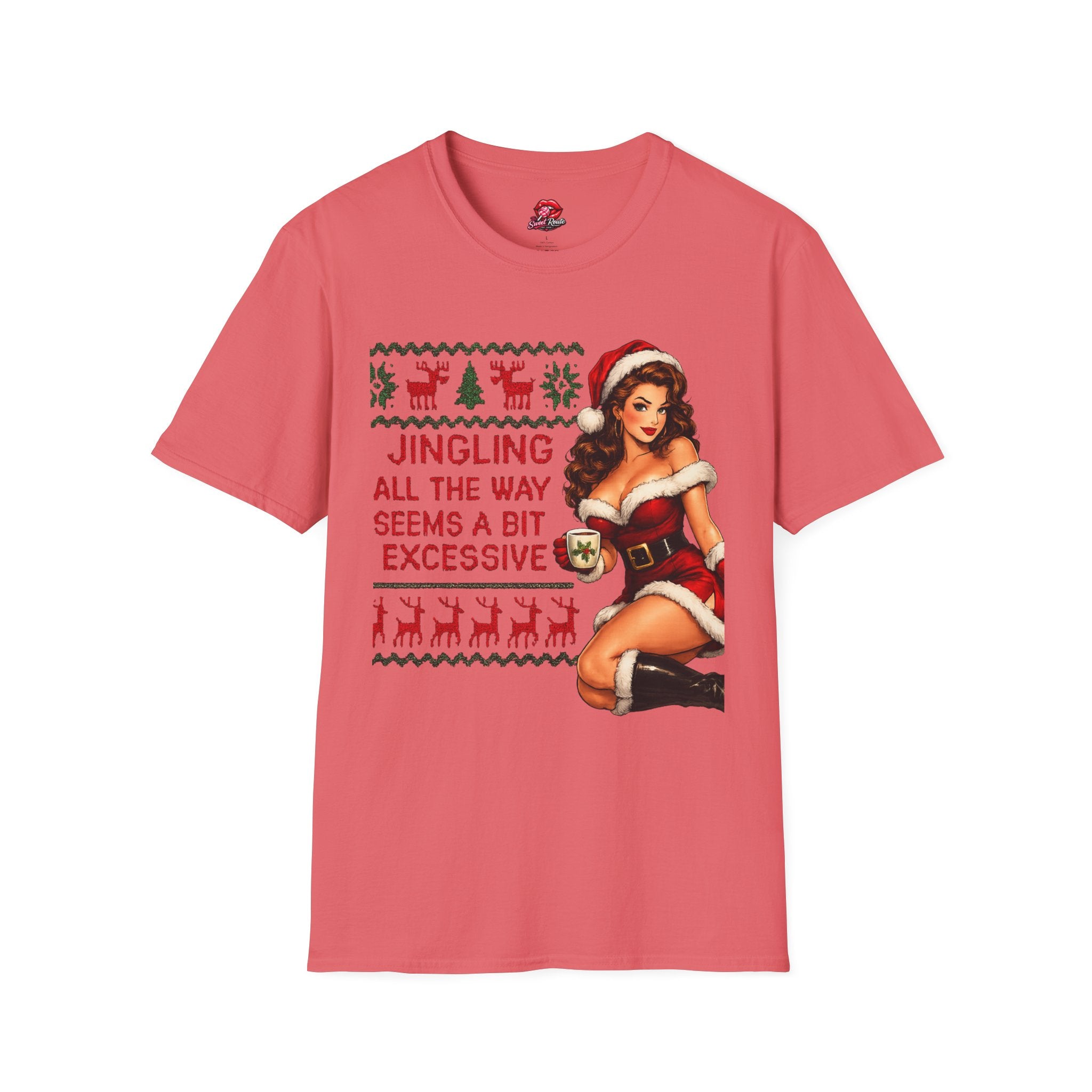 Jingling All The Way Pinup Santa T-Shirt