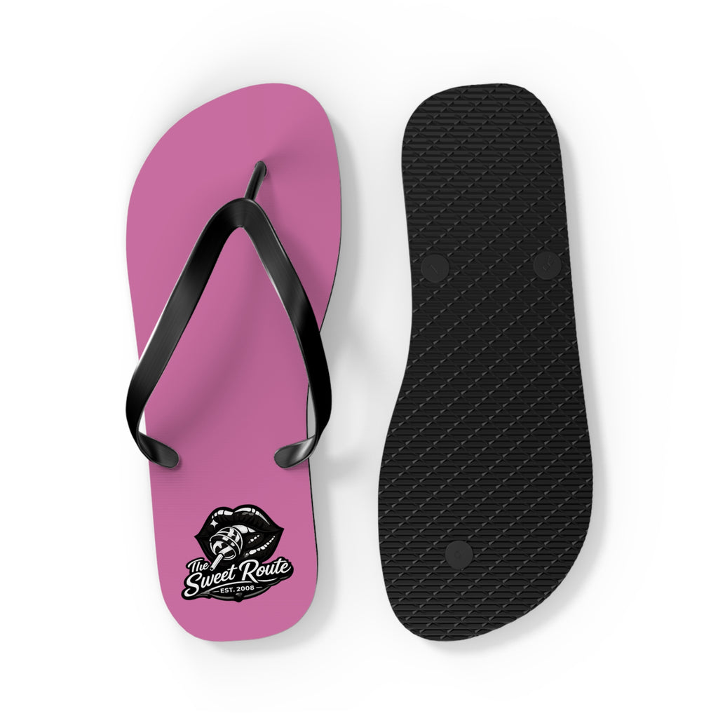 Pink Sweet Route Logo Beach Sandals