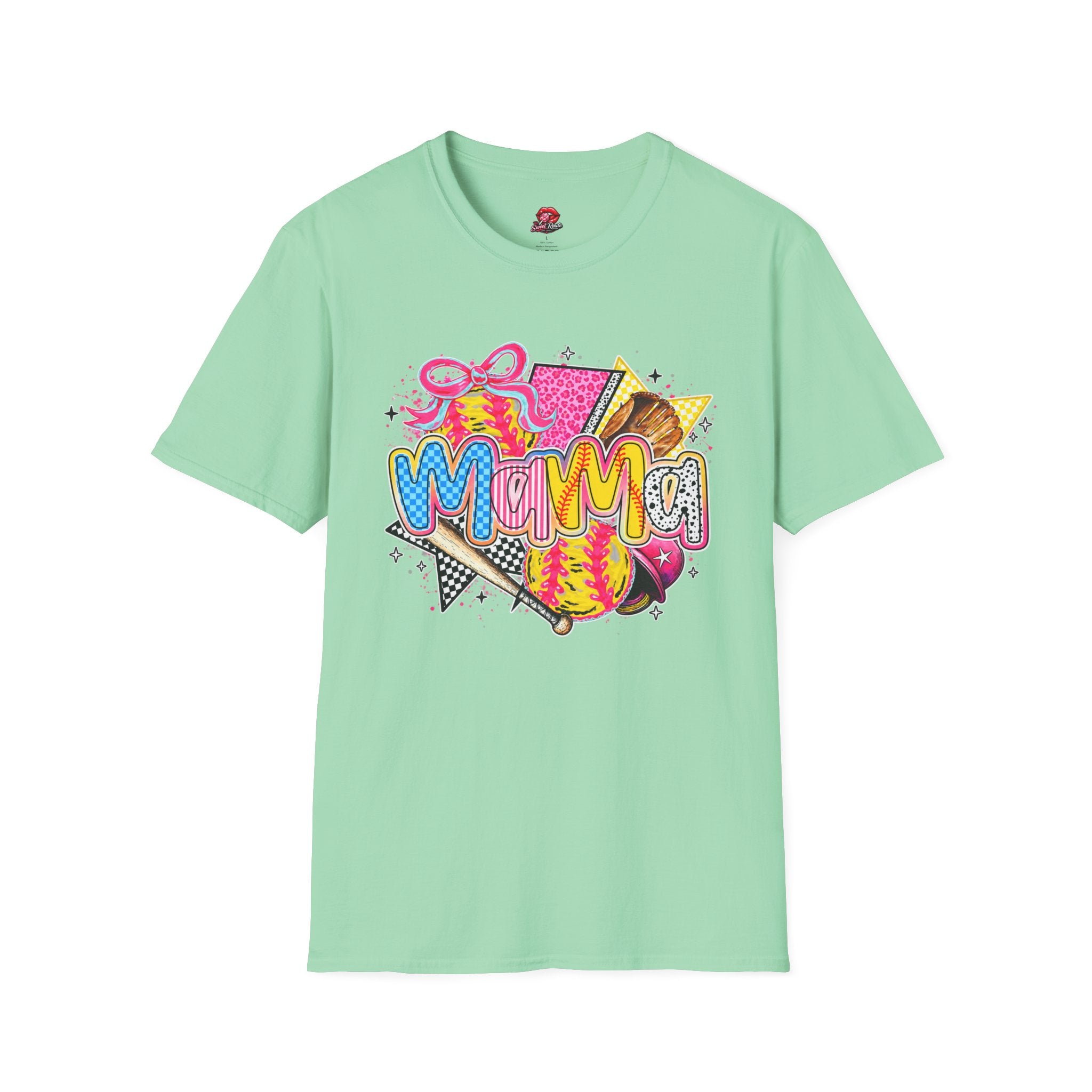 Mama Colorblock Softball Graphic T-Shirt
