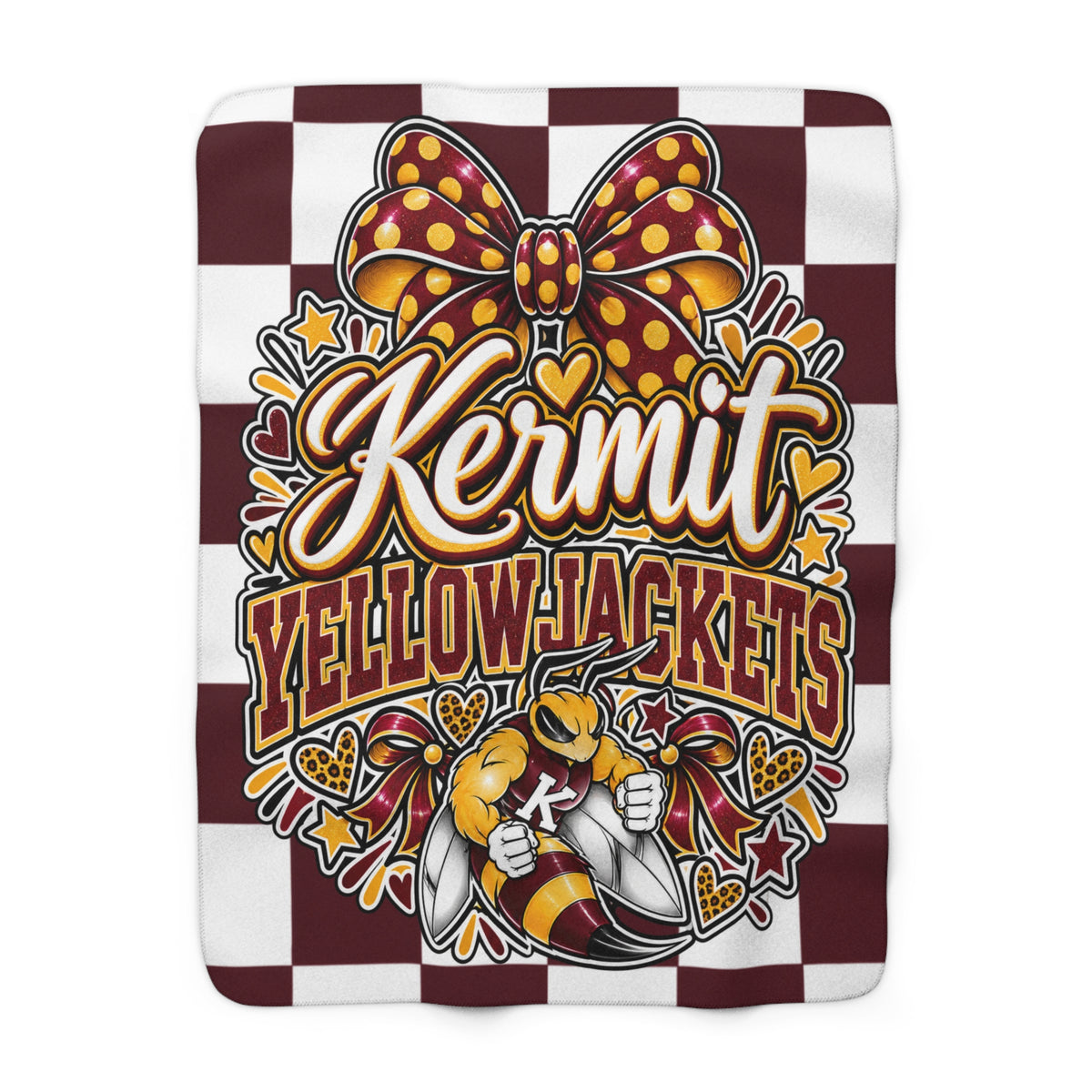 Kermit Yellowjackets Sherpa Fleece Blanket