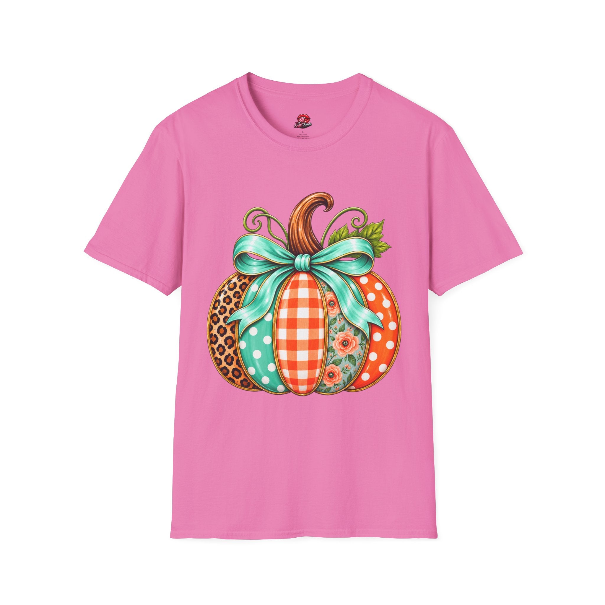 Fall Patchwork Pumpkin T‑Shirt