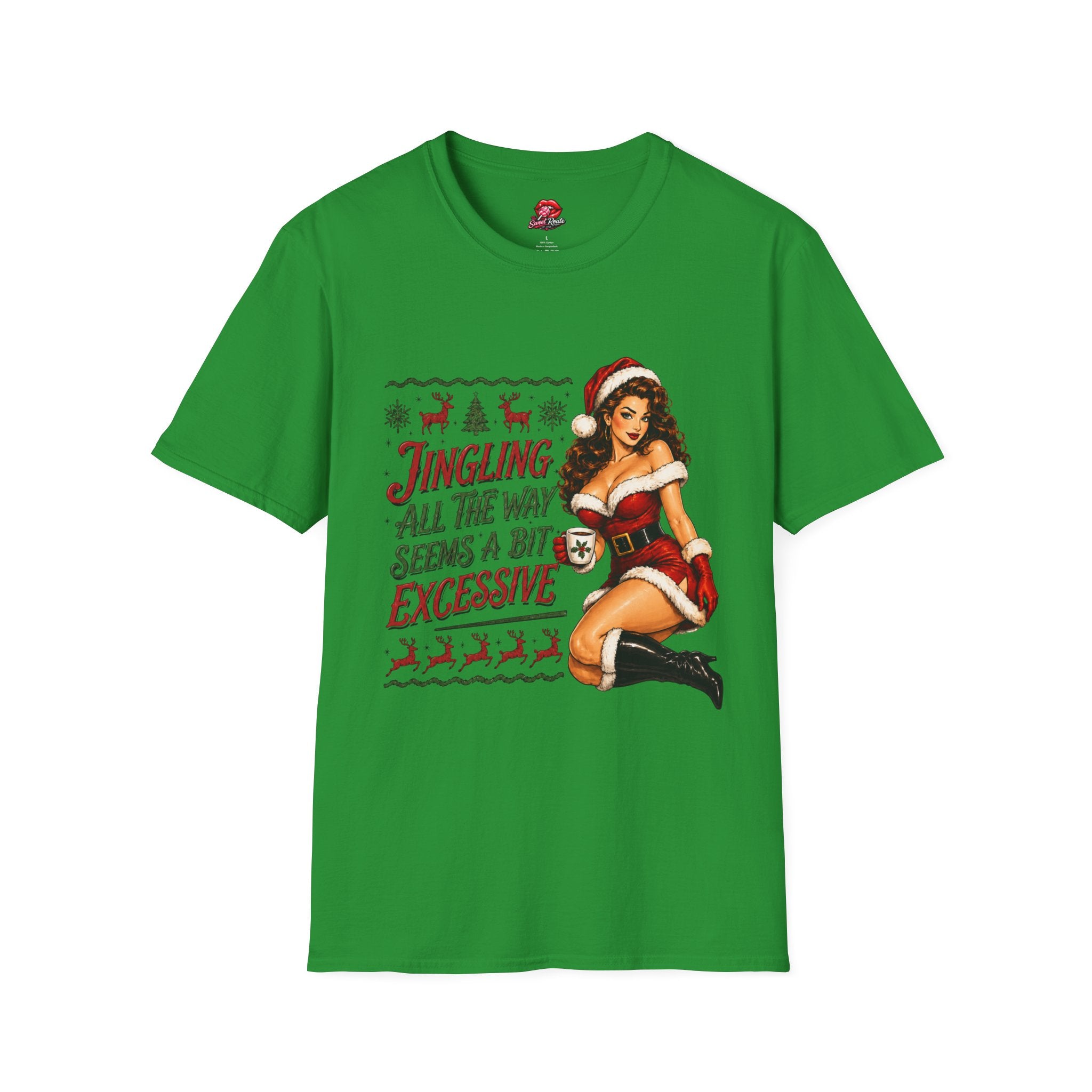 Jingling All The Way Pinup Santa T-Shirt