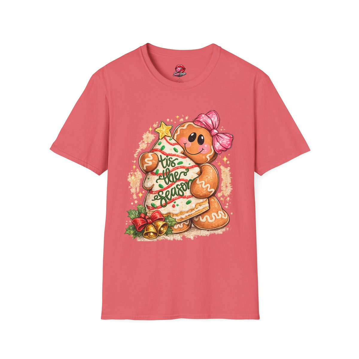 Gingerbread Girl Holding Christmas Tree T-Shirt