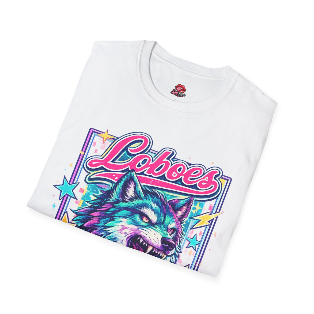 Loboes Neon Wolf T-Shirt — Retro Colorful Graphic Tee