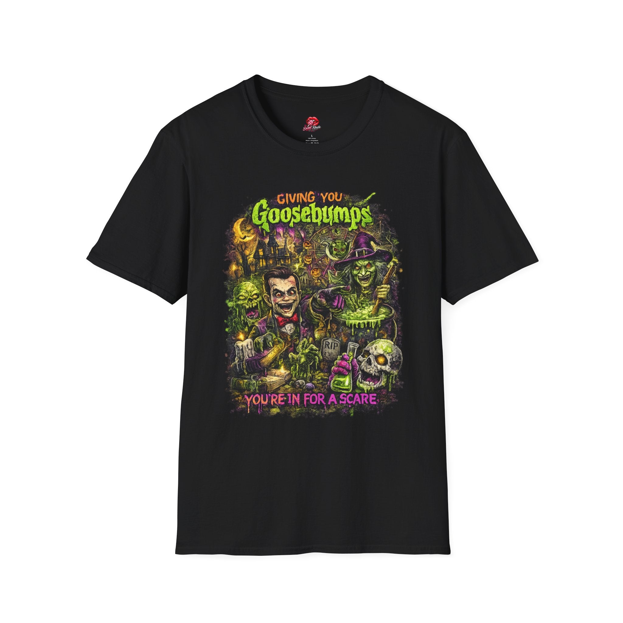 Goosebumps Horror Shirt | Giving You Goosebumps Retro Halloween T-Shirt | Vintage Horror Graphic Tee | Spooky 90s Horror Fan Shirt