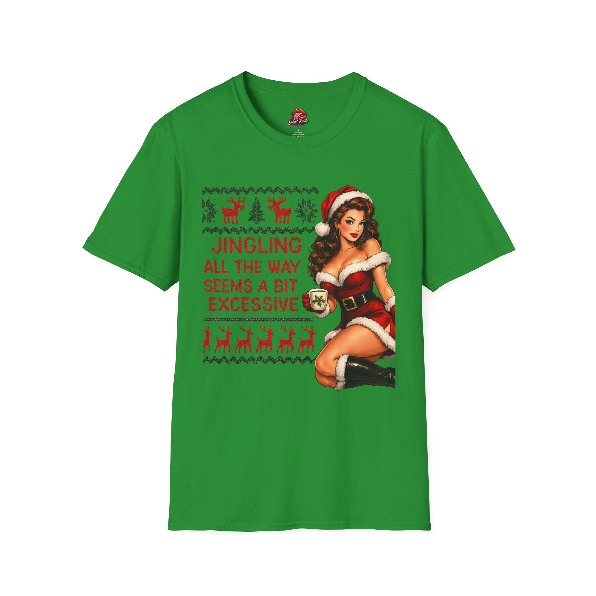 Jingling All The Way Pinup Santa T-Shirt