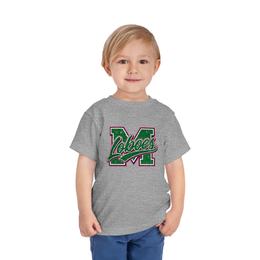 Loboes M Green Script Toddler Tee