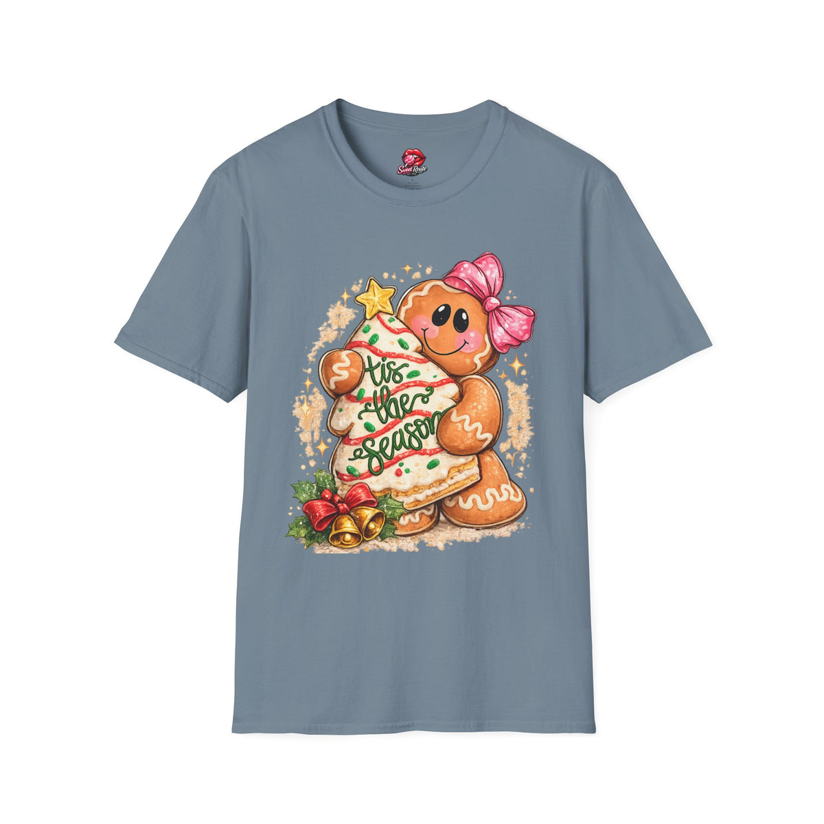 Gingerbread Girl Holding Christmas Tree T-Shirt
