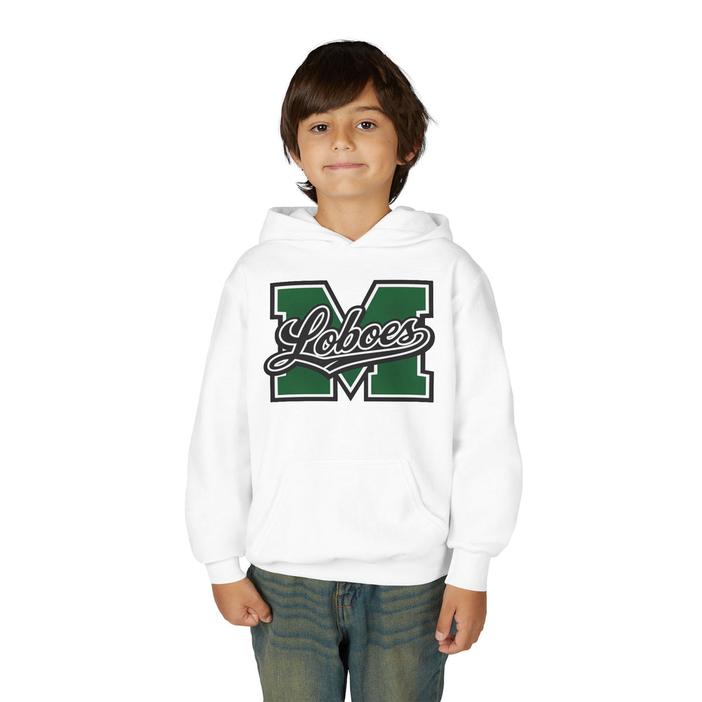 Youth Hoodie — 'M Loboes' Varsity Letterman School Spirit Pullover