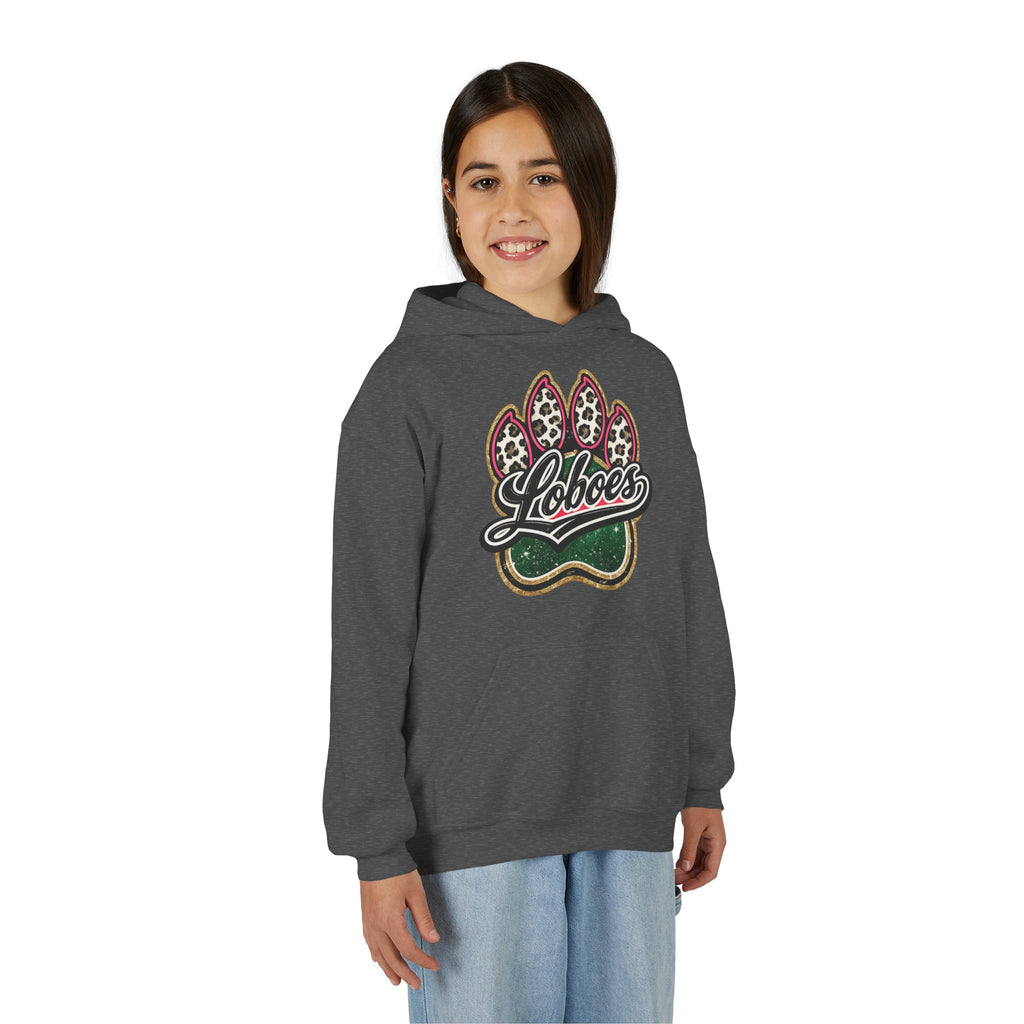 Youth Hoodie with 'Loboes' Paw