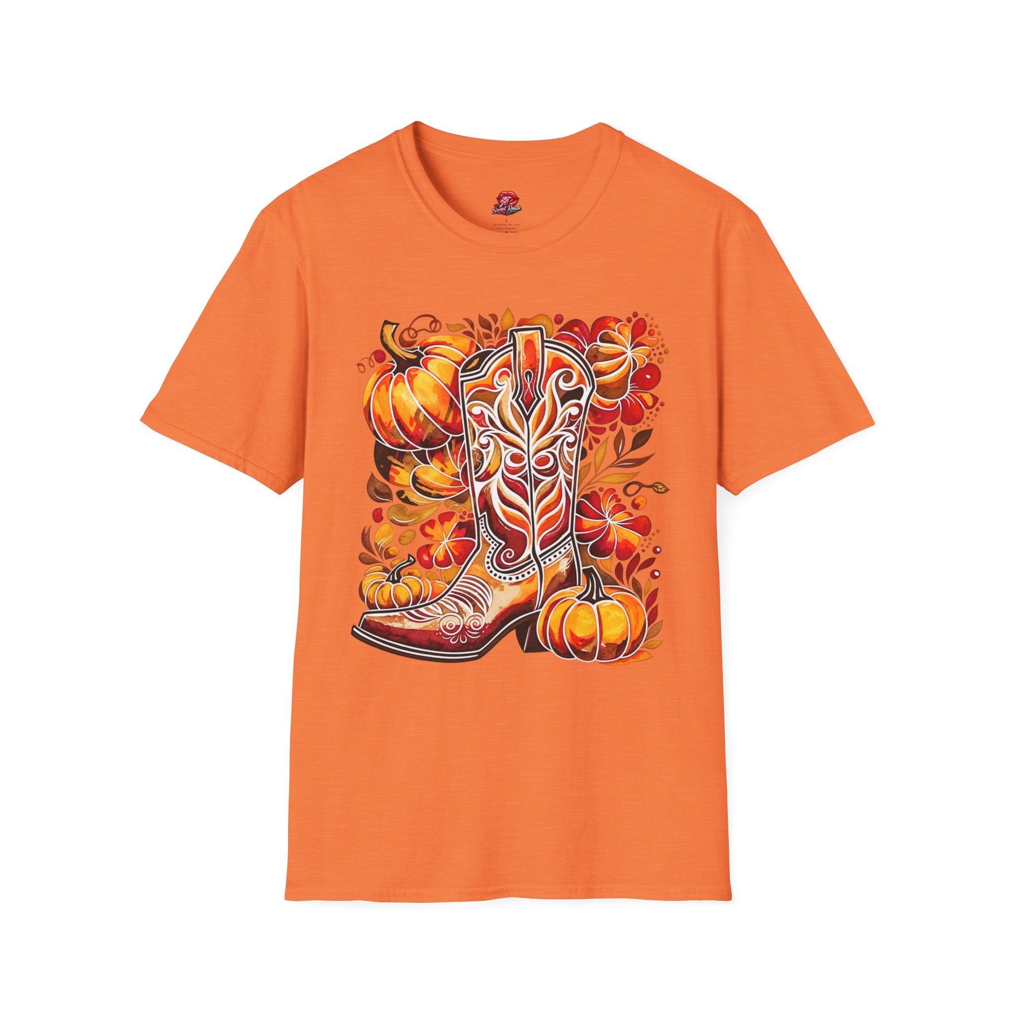 Autumn Cowgirl Boots Pumpkin T-Shirt