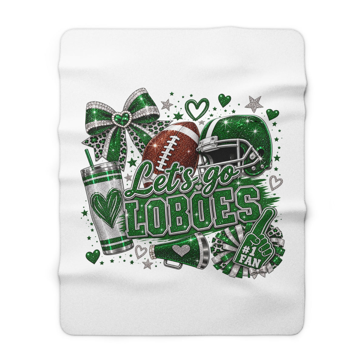 Let’s Go Loboes Sherpa Fleece Blanket – Football Fan Throw
