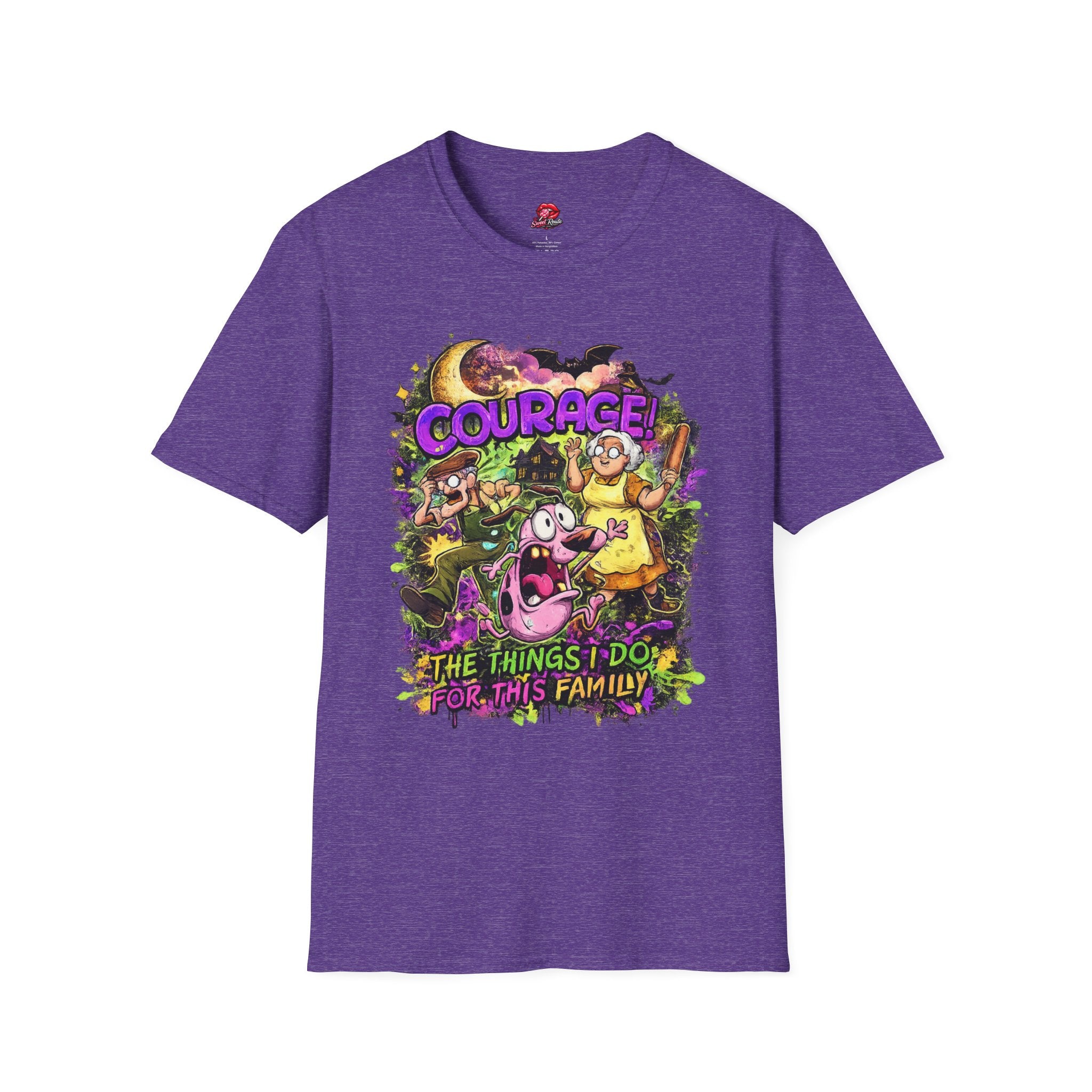 Courage! Graphic T-Shirt — Retro Cartoon Family TV Print