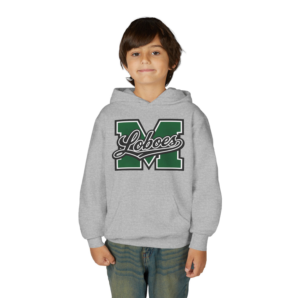 Youth Hoodie — 'M Loboes' Varsity Letterman School Spirit Pullover