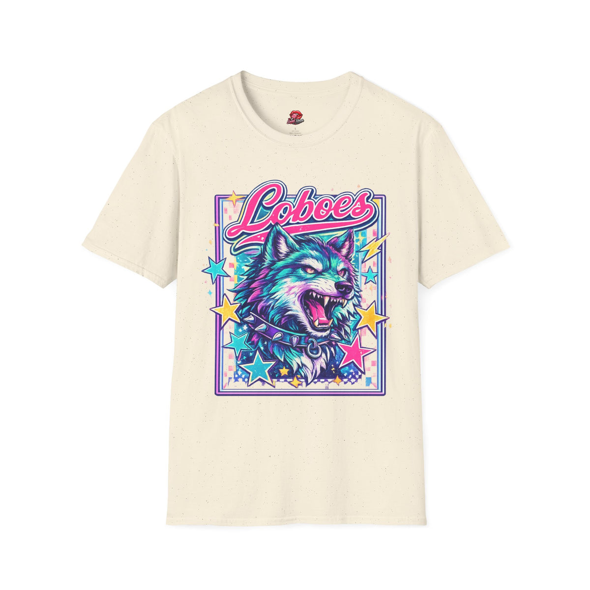 Loboes Neon Wolf T-Shirt — Retro Colorful Graphic Tee