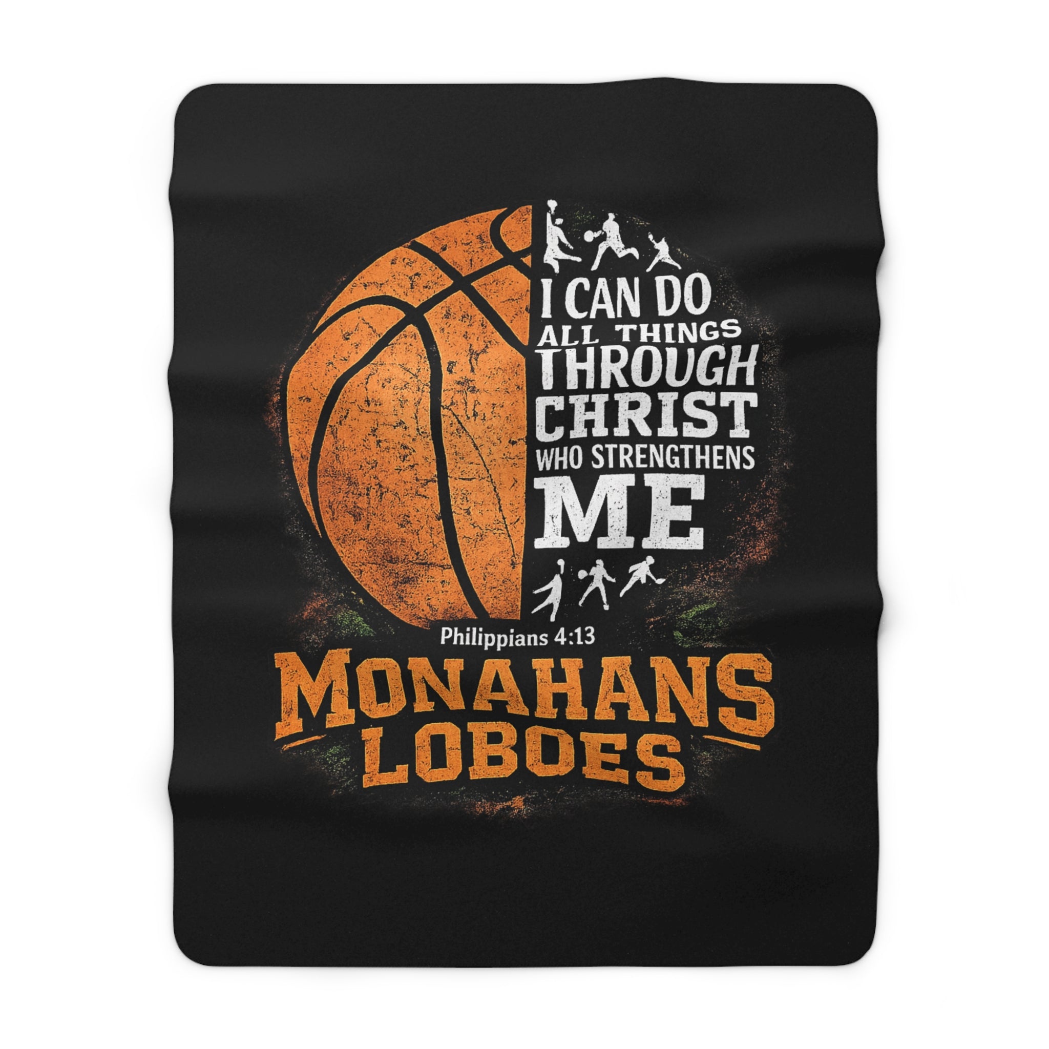 Monahans Loboes Basketball Sherpa Fleece Blanket