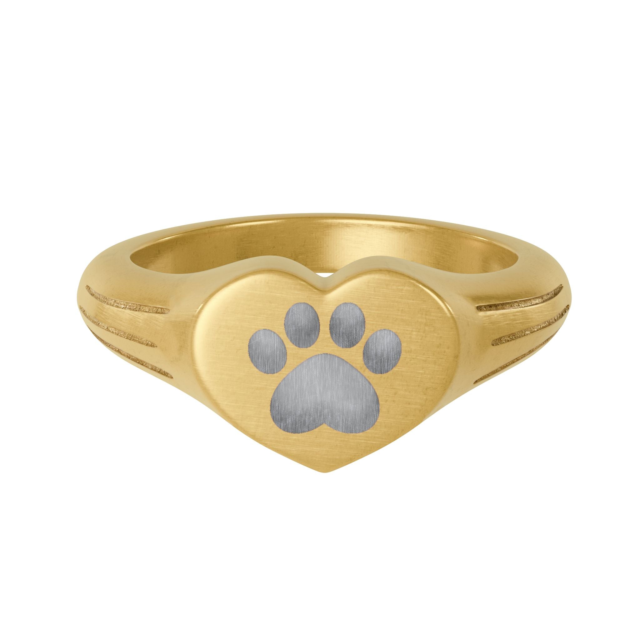 Heart Paw Signet Ring