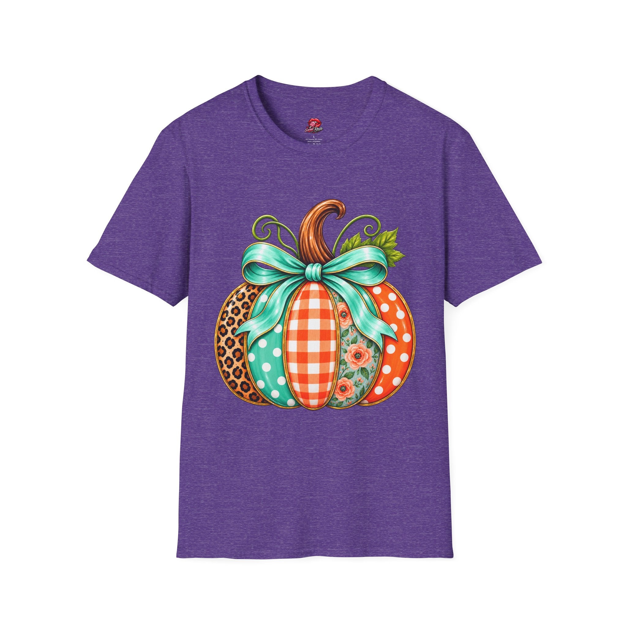Fall Patchwork Pumpkin T‑Shirt