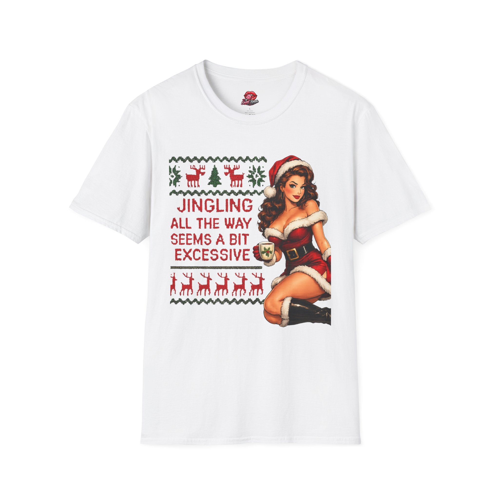 Jingling All The Way Pinup Santa T-Shirt