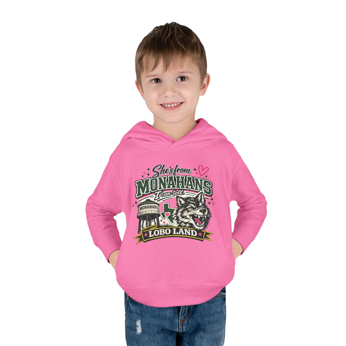 Vintage Worn Toddler Hoodie  Monahans Lobo Land