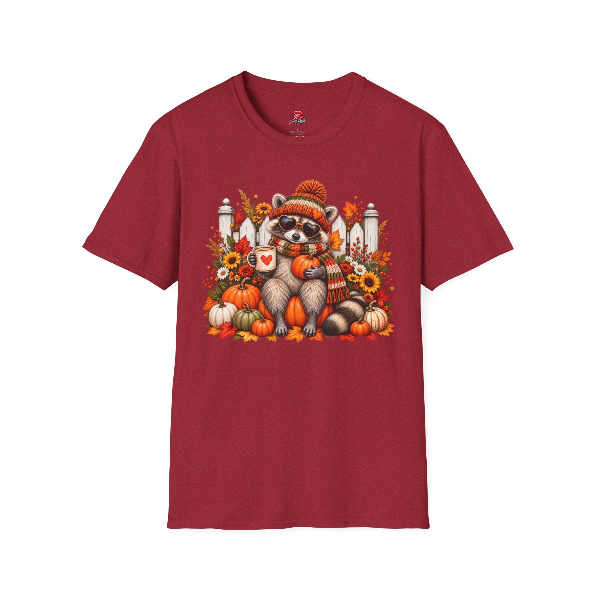 Cozy Fall Pumpkin, Sunflower RaccoonT-Shirt