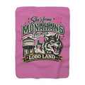 Sherpa Blanket – "She's from Monahans" Lobo Land Fleece Throw