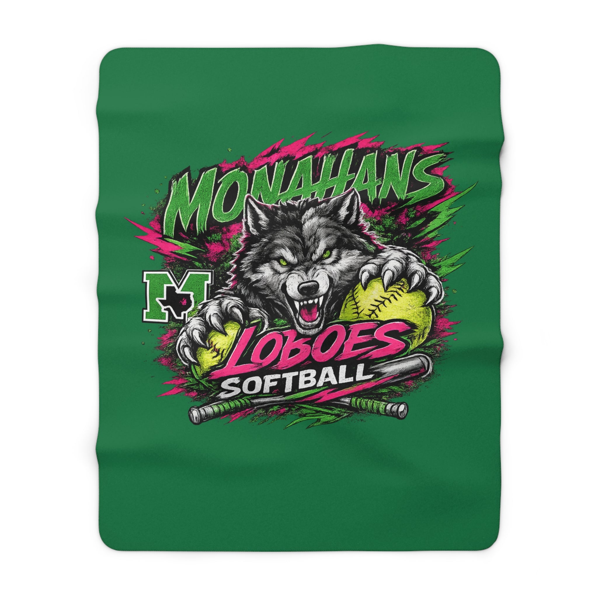 Monahans Loboes Softball Sherpa Blanket