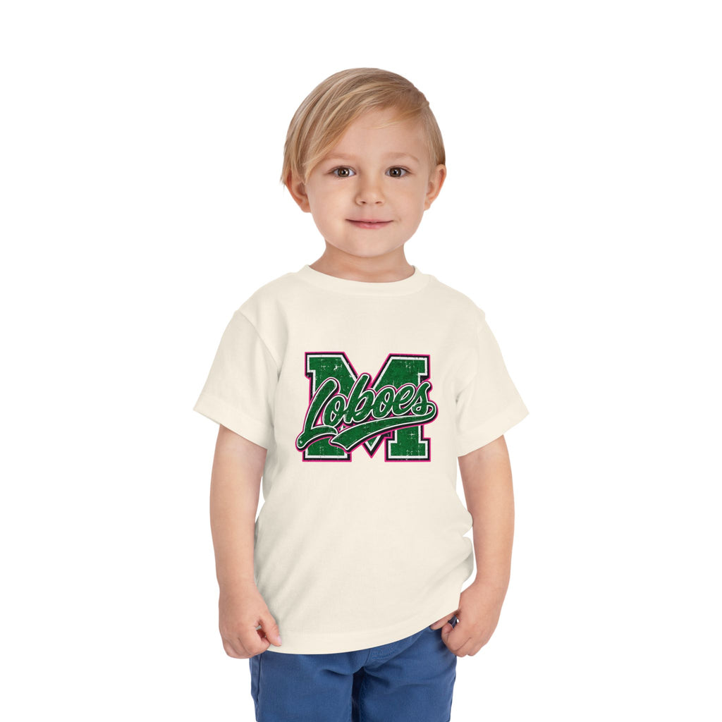 Loboes M Green Script Toddler Tee