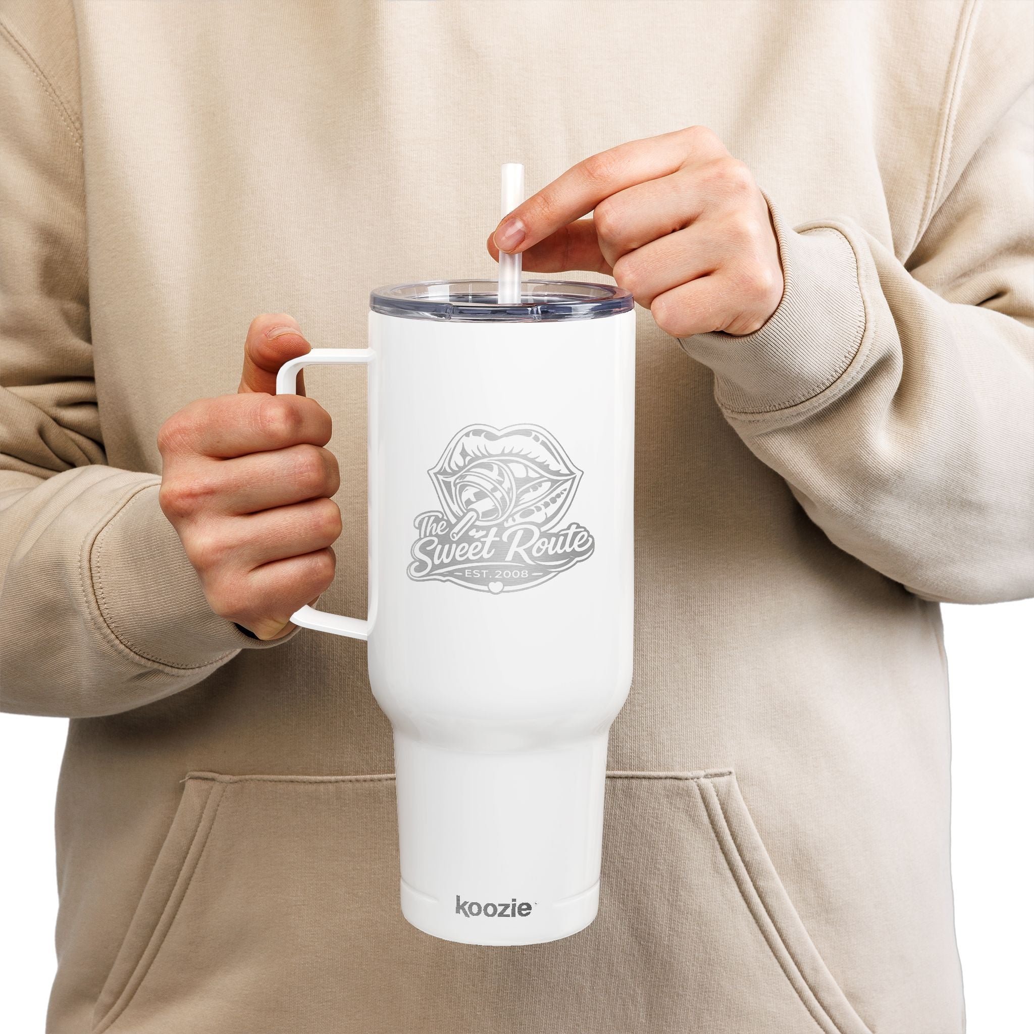 Sweet Route Insulated Tumbler with Lid, 40oz