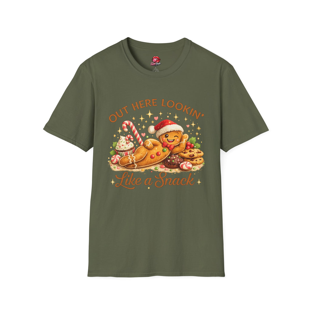 Gingerbread Cookie Santa Hat T-Shirt