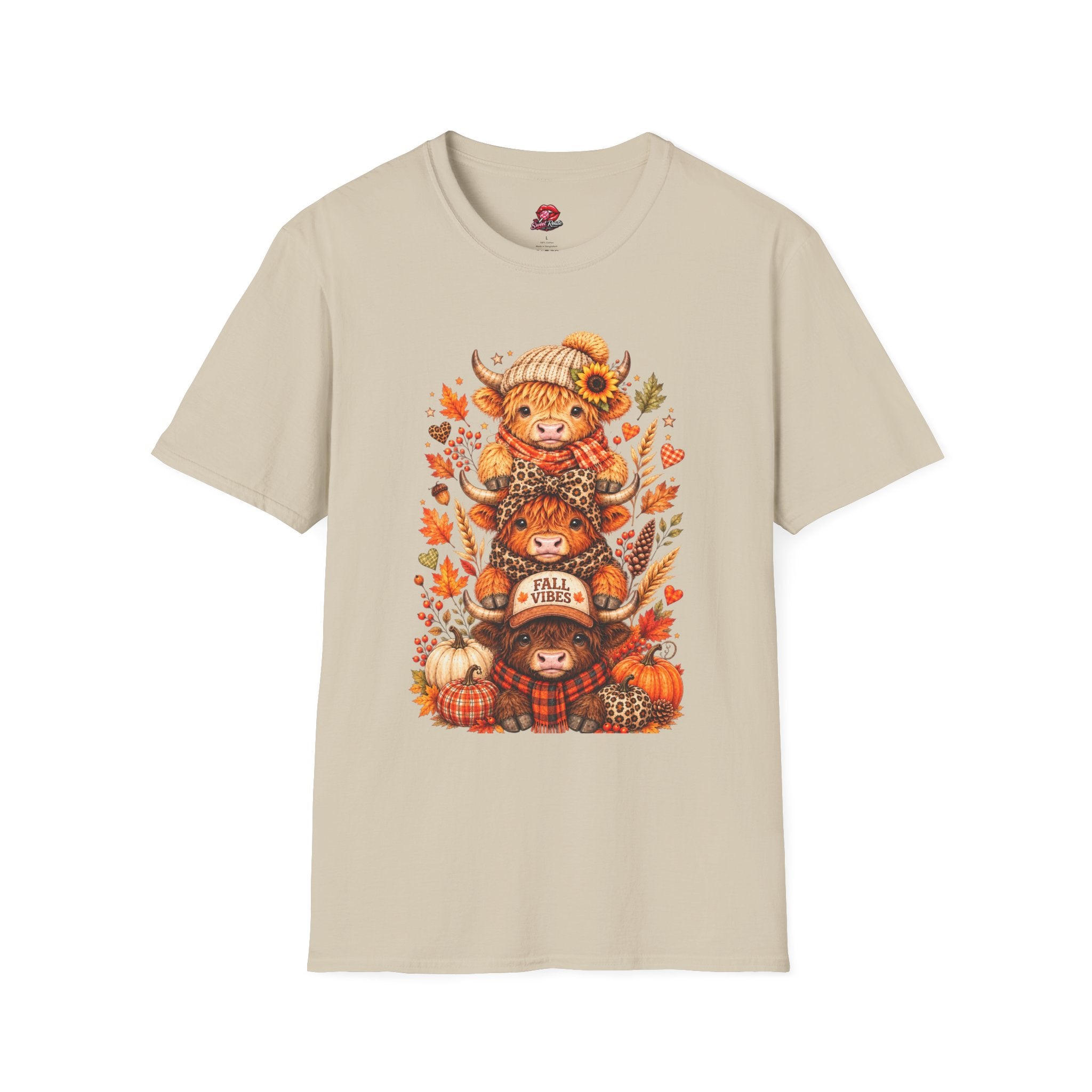 Autumn Highland Cow Stack T-Shirt